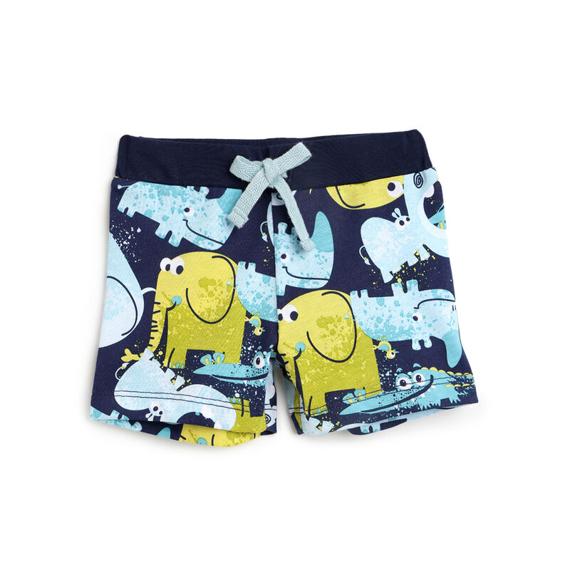 Boys Light Green Printed Outfit with Short Pants image number 2